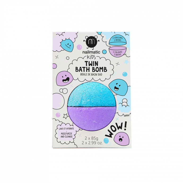 Twin Bath Bomb in Blue & Violet