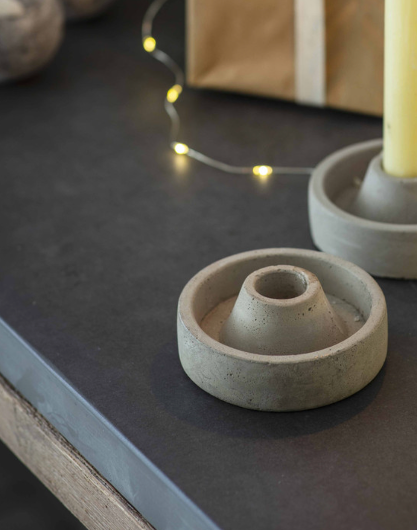 Cement Candle Holders - Set of 2