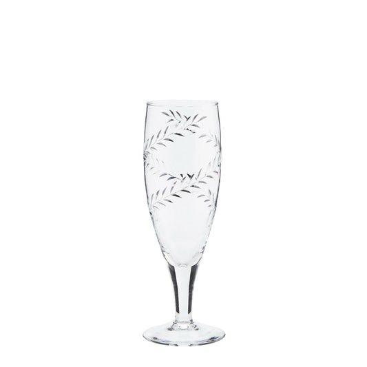 Champagne flute with cutting detail