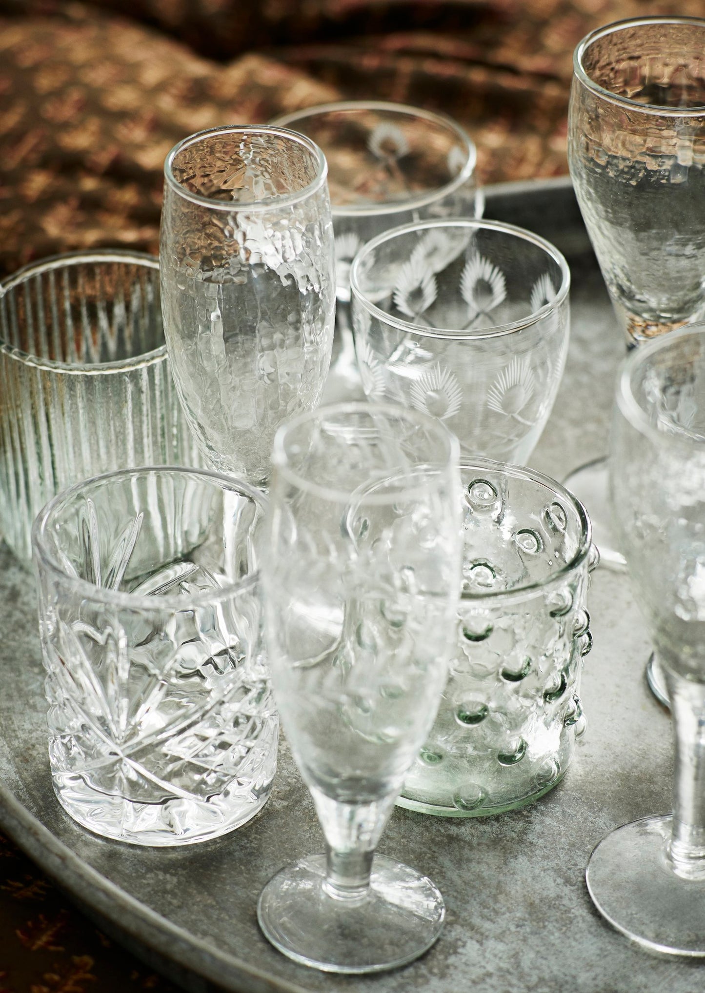 Champagne flute with cutting detail