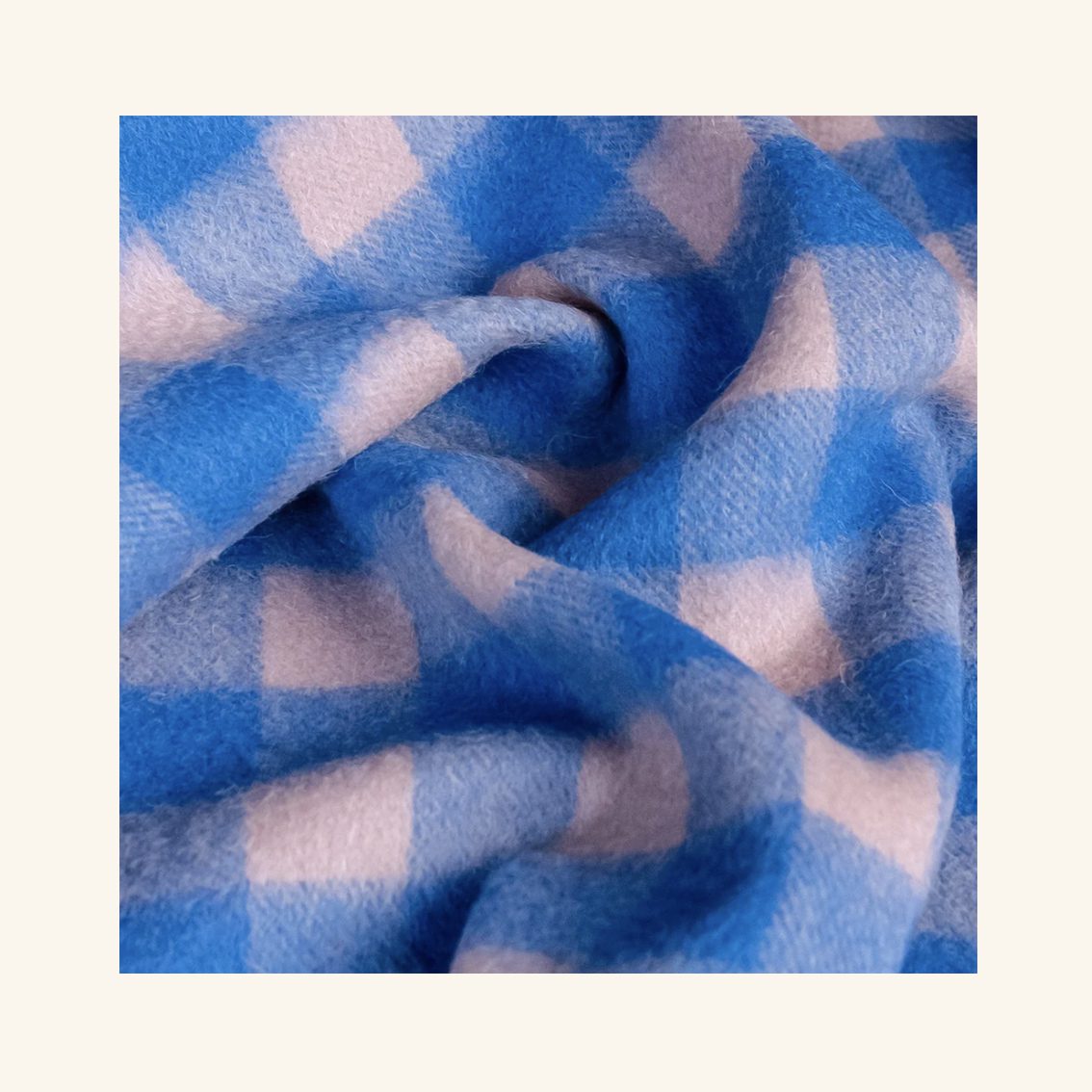 Lambswool Blanket in Cobalt Gingham