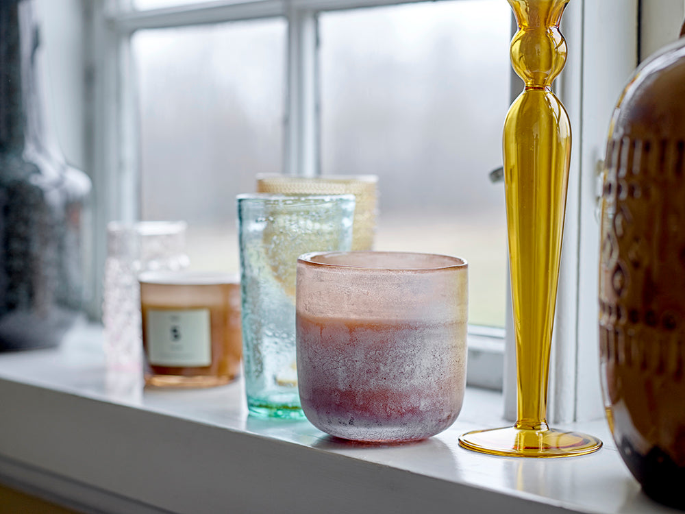 Dara Yellow Glass Candle Holder