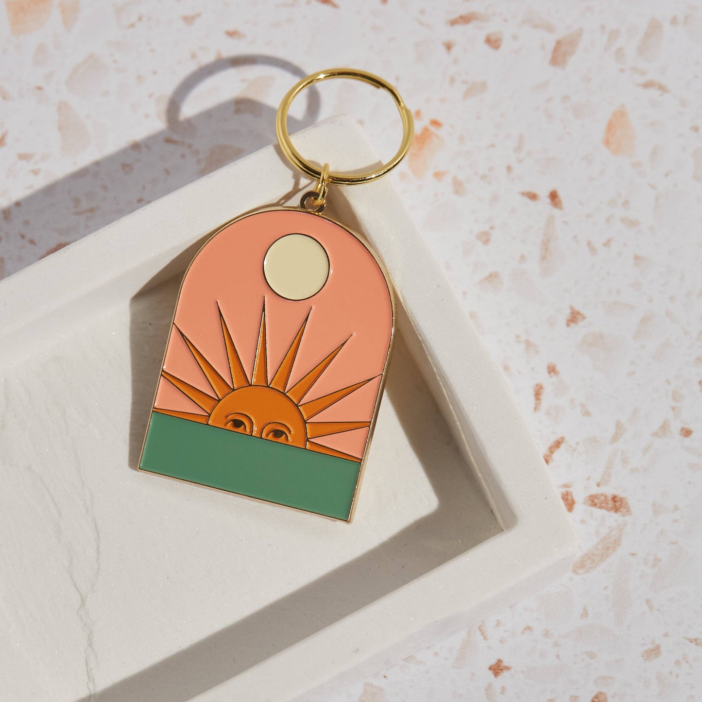 Setting Sun Keychain: With backing card
