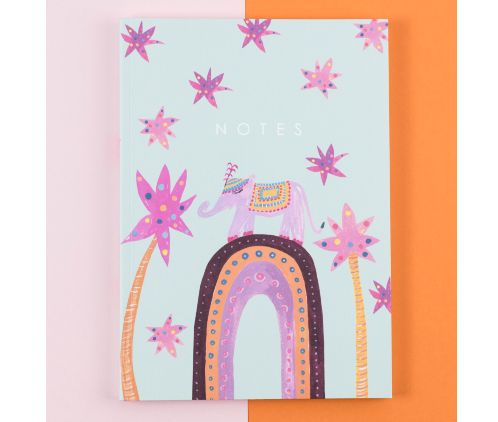 Hutch Cassidy | Elephant On Rainbow Notebook