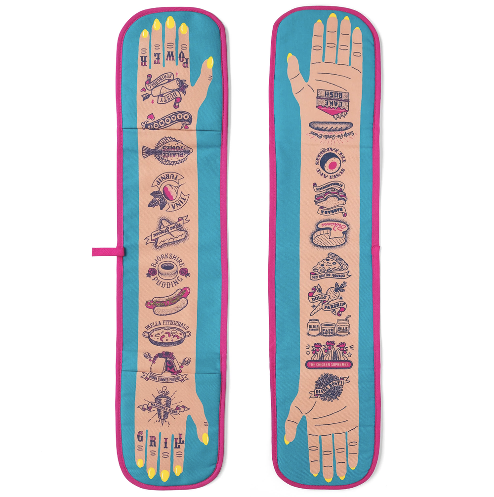 The Every Space 'Grill Power' double oven gloves in light skin design by Stuart Gardiner