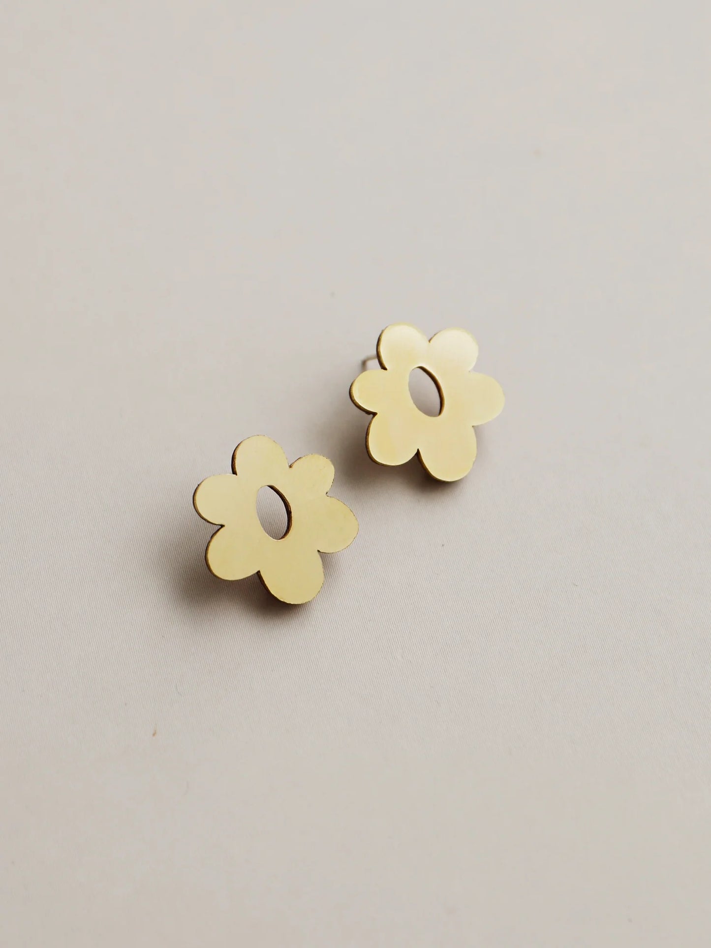 Mini Mia Studs in Brass