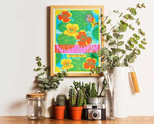 Nasturtium Risograph Print