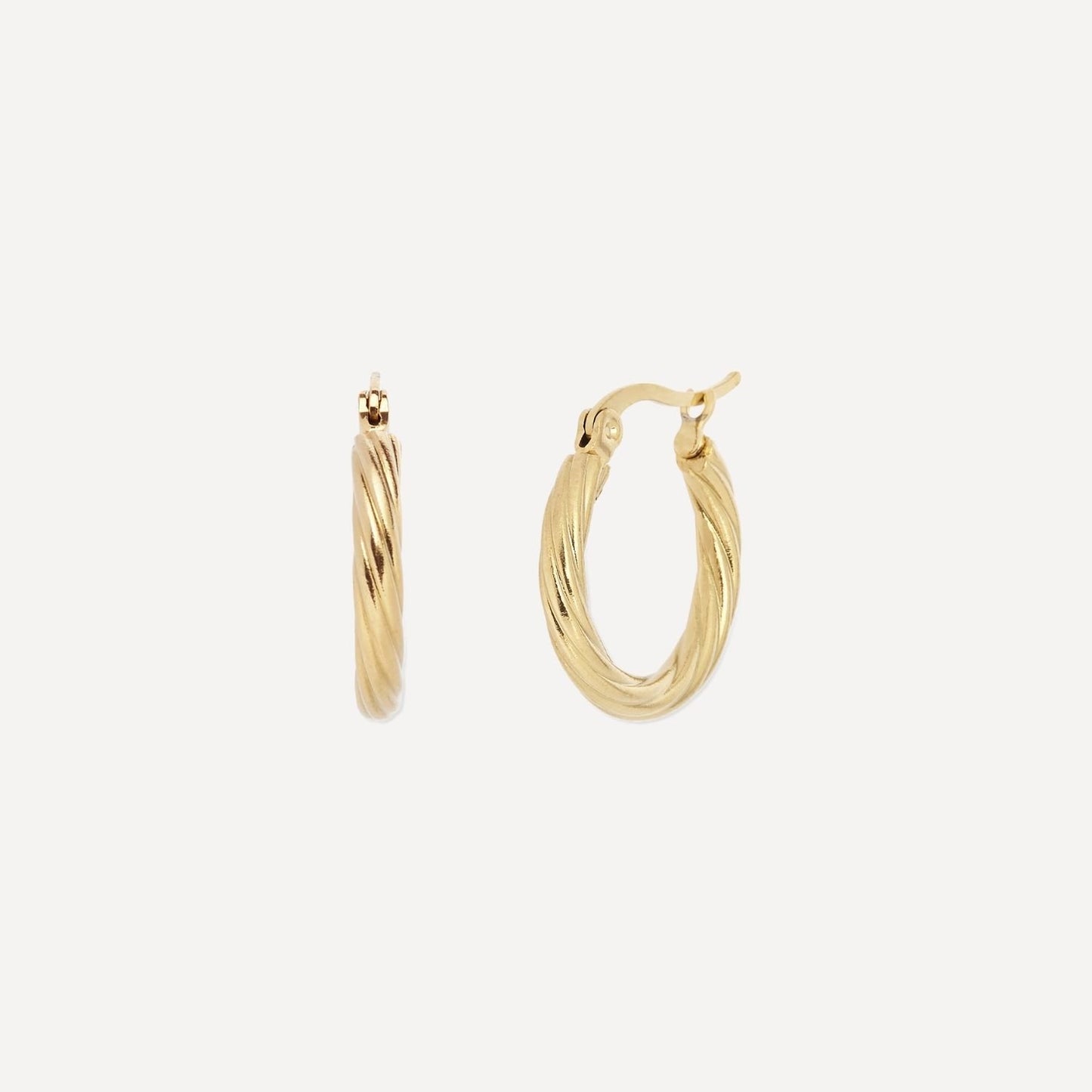 The Every Space stainless steel waterproof Shearwater hoop earrings by Nula