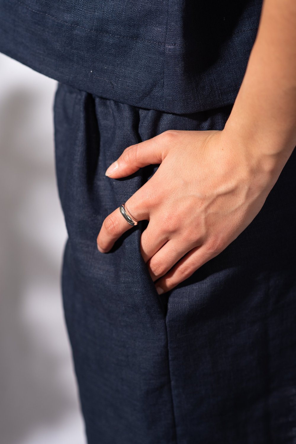 The Every Space Della Dome Ring in sterling silver or brass by Roake Studio