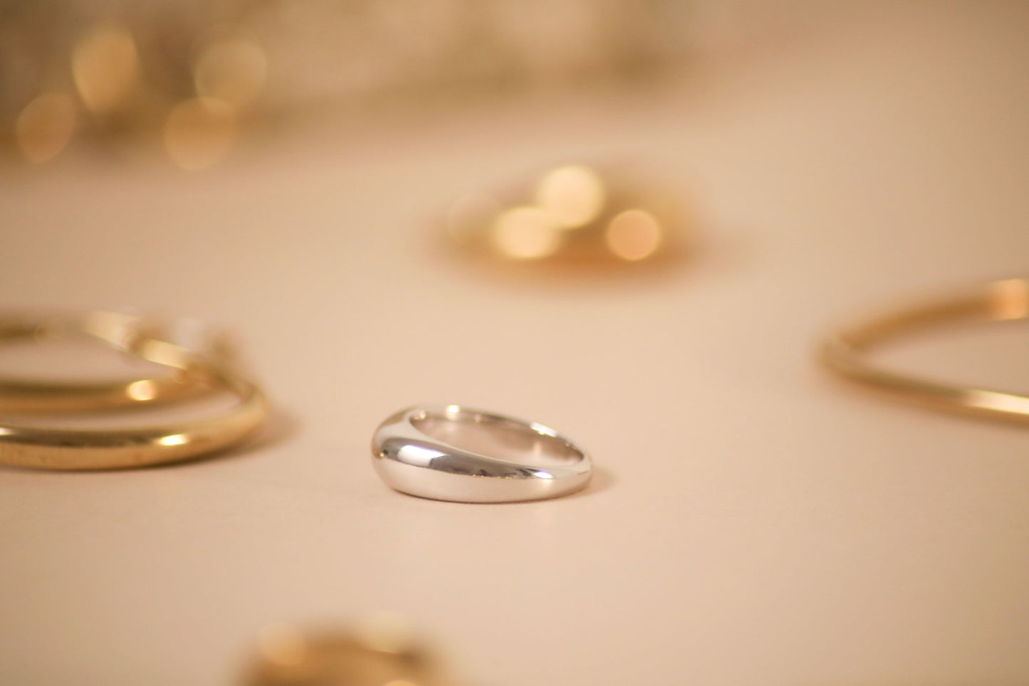 The Every Space Della Dome Ring in sterling silver or brass by Roake Studio