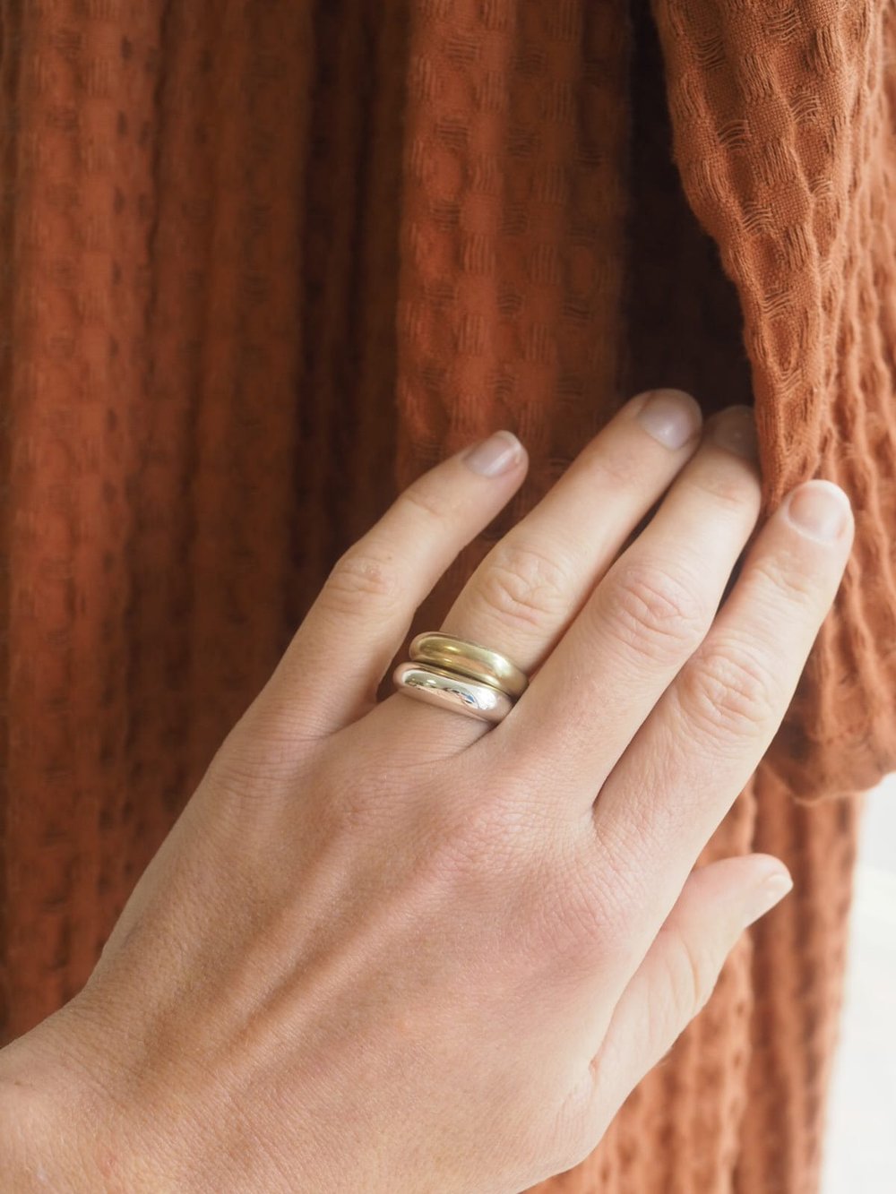 The Every Space Della Dome Ring in sterling silver or brass by Roake Studio