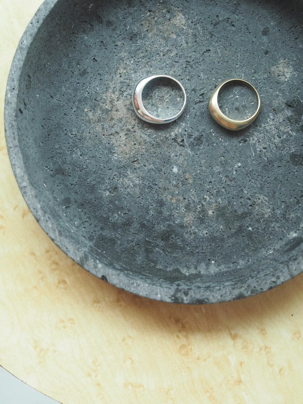 The Every Space Della Dome Ring in sterling silver or brass by Roake Studio