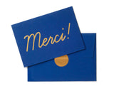 Luxe Merci! Gold Foil on Navy card with gold env seal