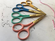 Embroidery scissors with gold finish blades, further view