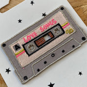 Love Songs Tape | Retro Cassette Iron On Embroidered Patch