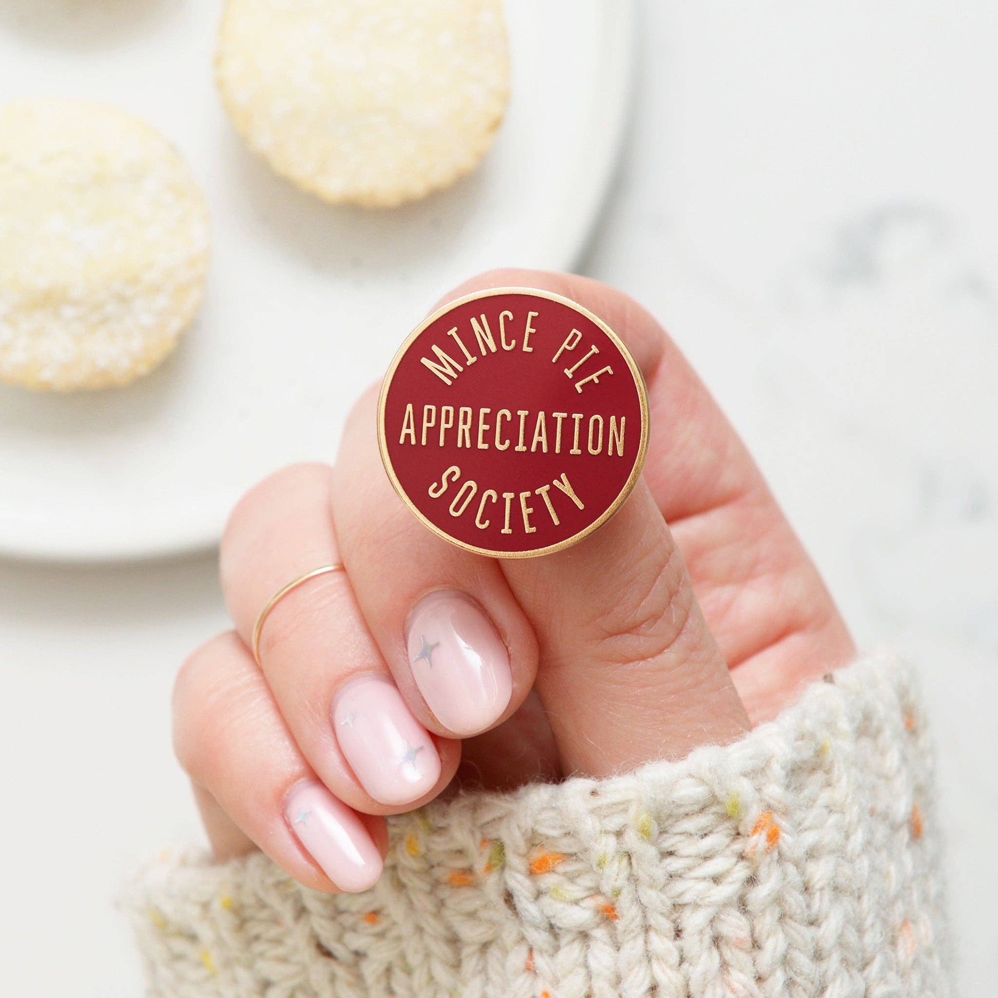 Mince Pie Appreciation Society | Burgundy Enamel Pin