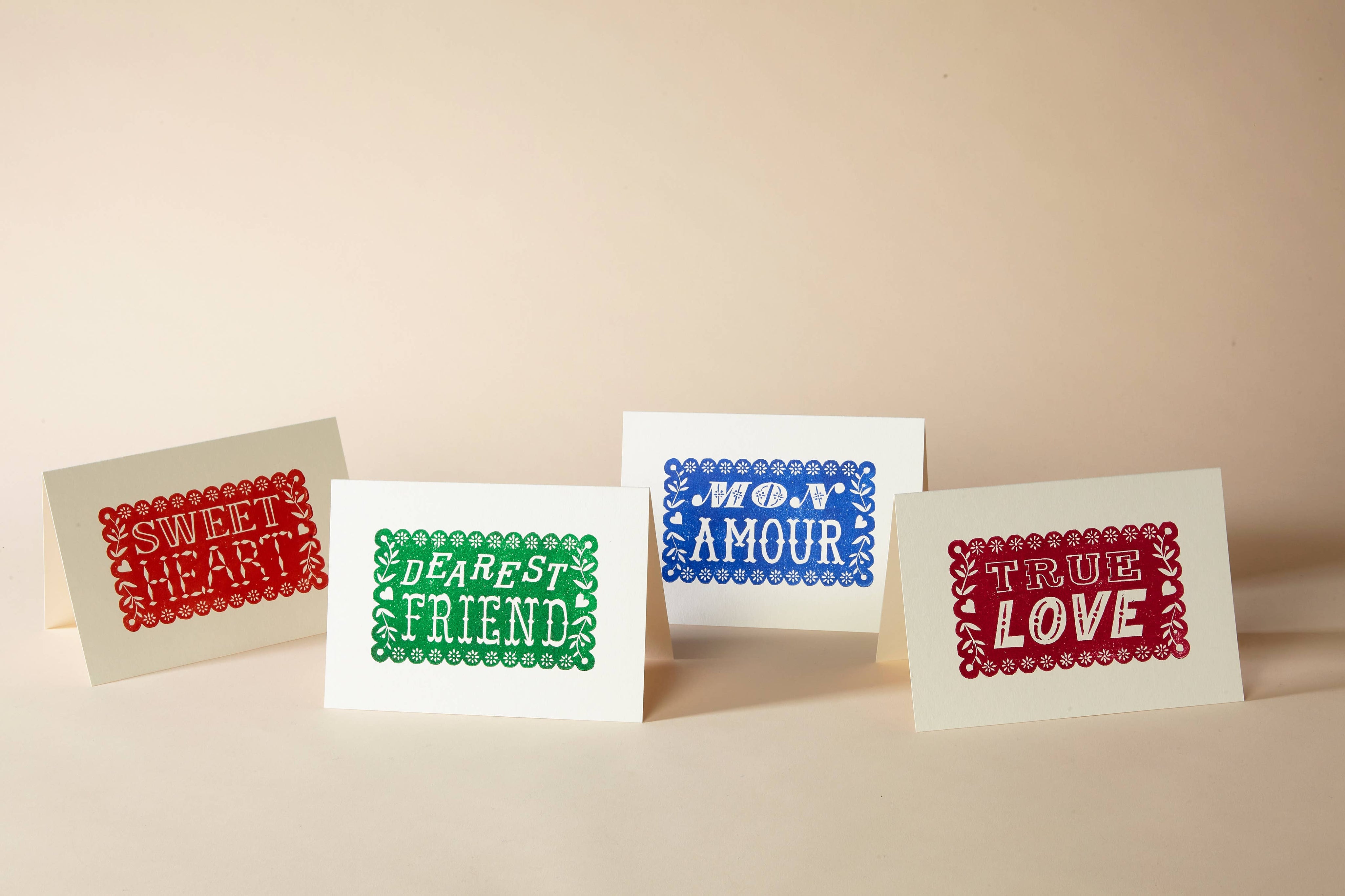 Sweet Heart greeting card - linocut