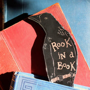 Rook in a Book Bookmark | Black Leather