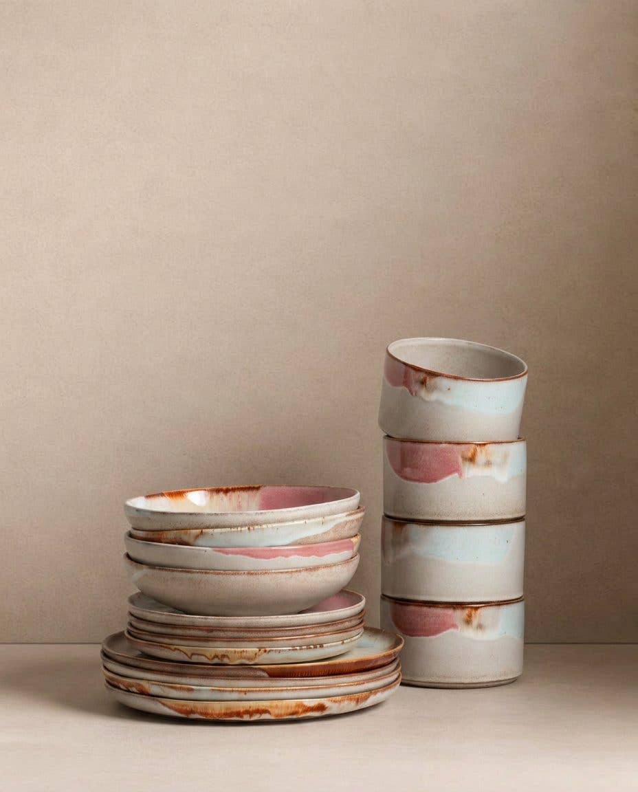 Melting Ice Cream stoneware pasta plate, further view