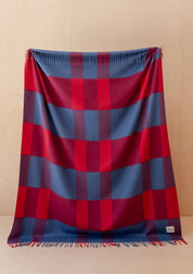 Lambswool Blanket | Red Modern Check