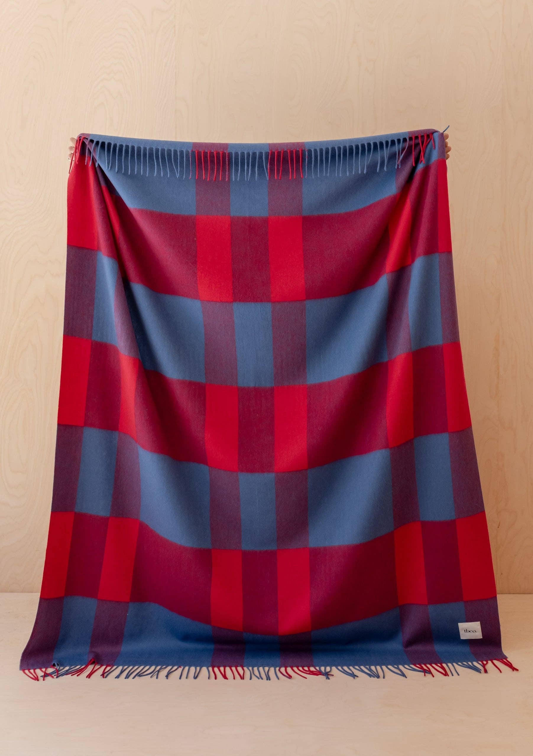 Lambswool Blanket | Red Modern Check