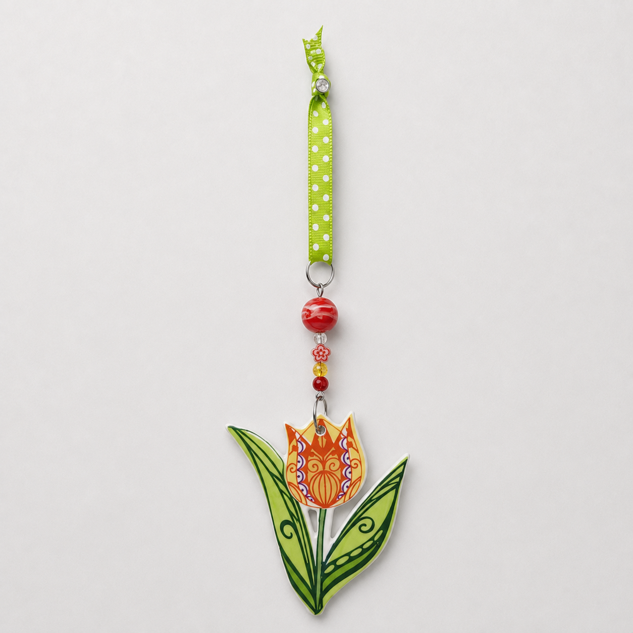 Handmade ceramic tulip hanging decoration by Roelofs and Rubens