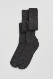 Storm Grey Wool Knee High Socks