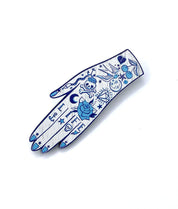 Tattooed Hand Pin Brooch / Nautical Tattoo Pin Badge