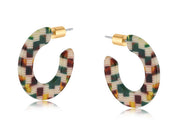 Handmade Resin Hoop Earrings | Blue