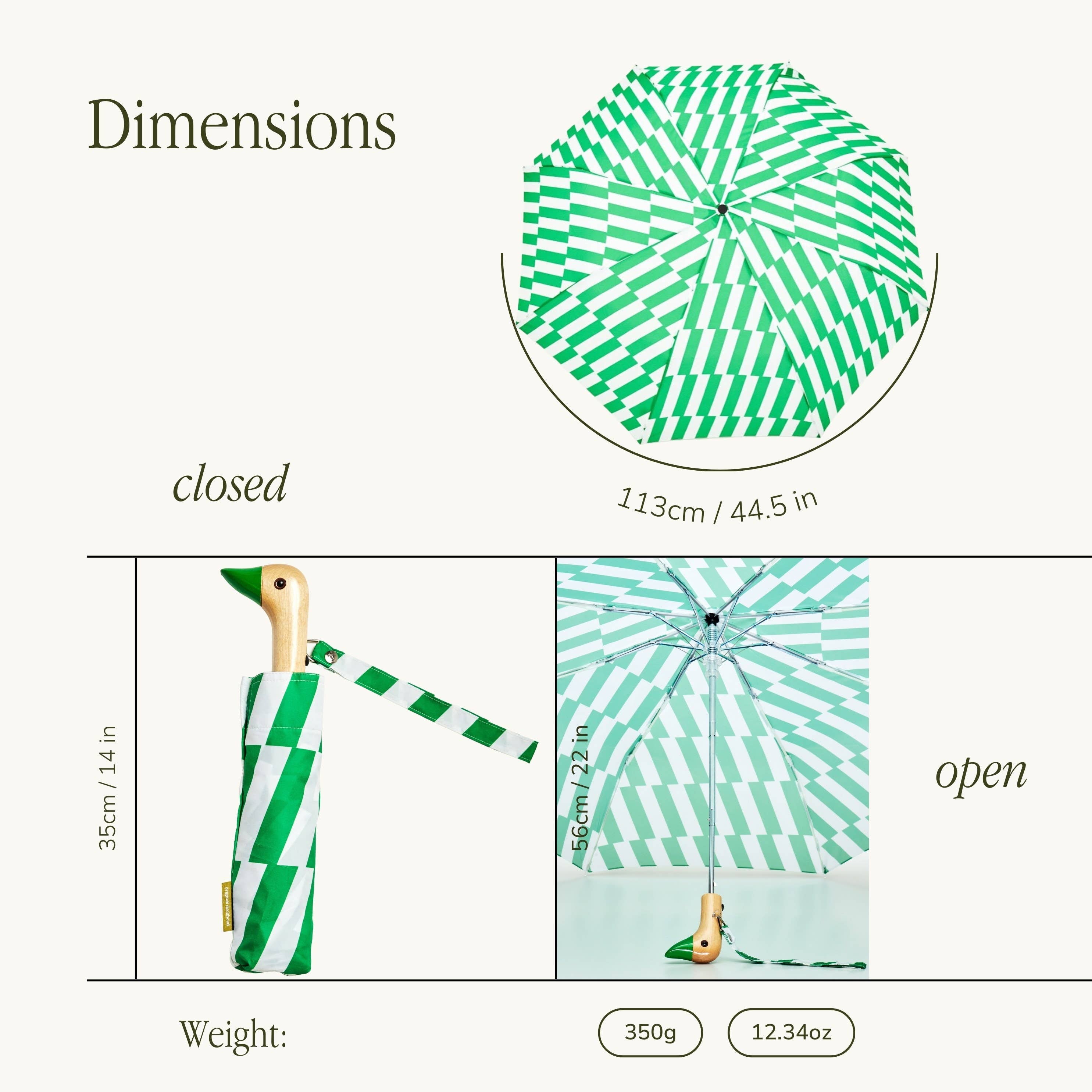 Kelly Bars Candy Green Compact Eco-Friendly Duck Umbrella