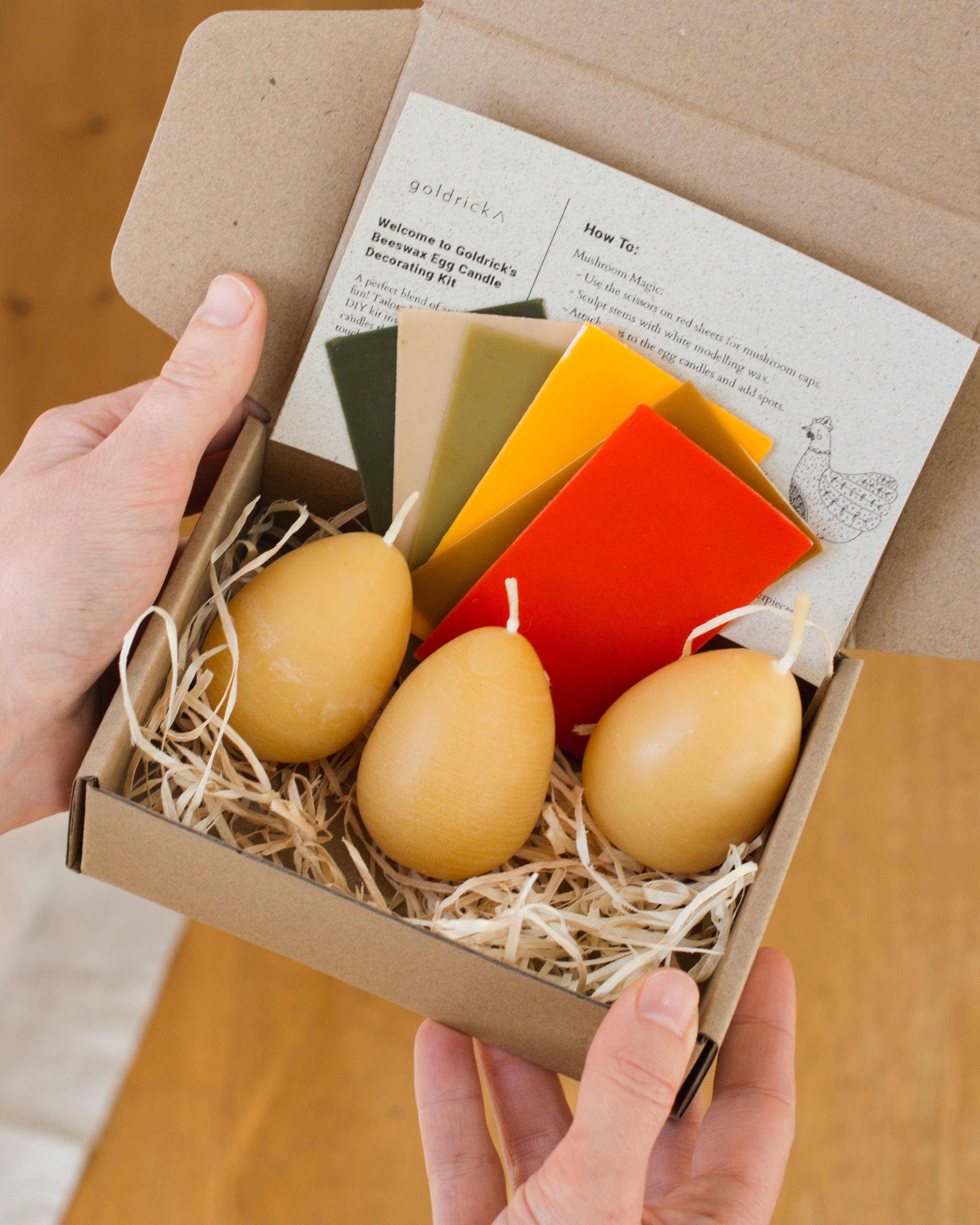 Beeswax Egg Candle Decorating Kit - Set of 3