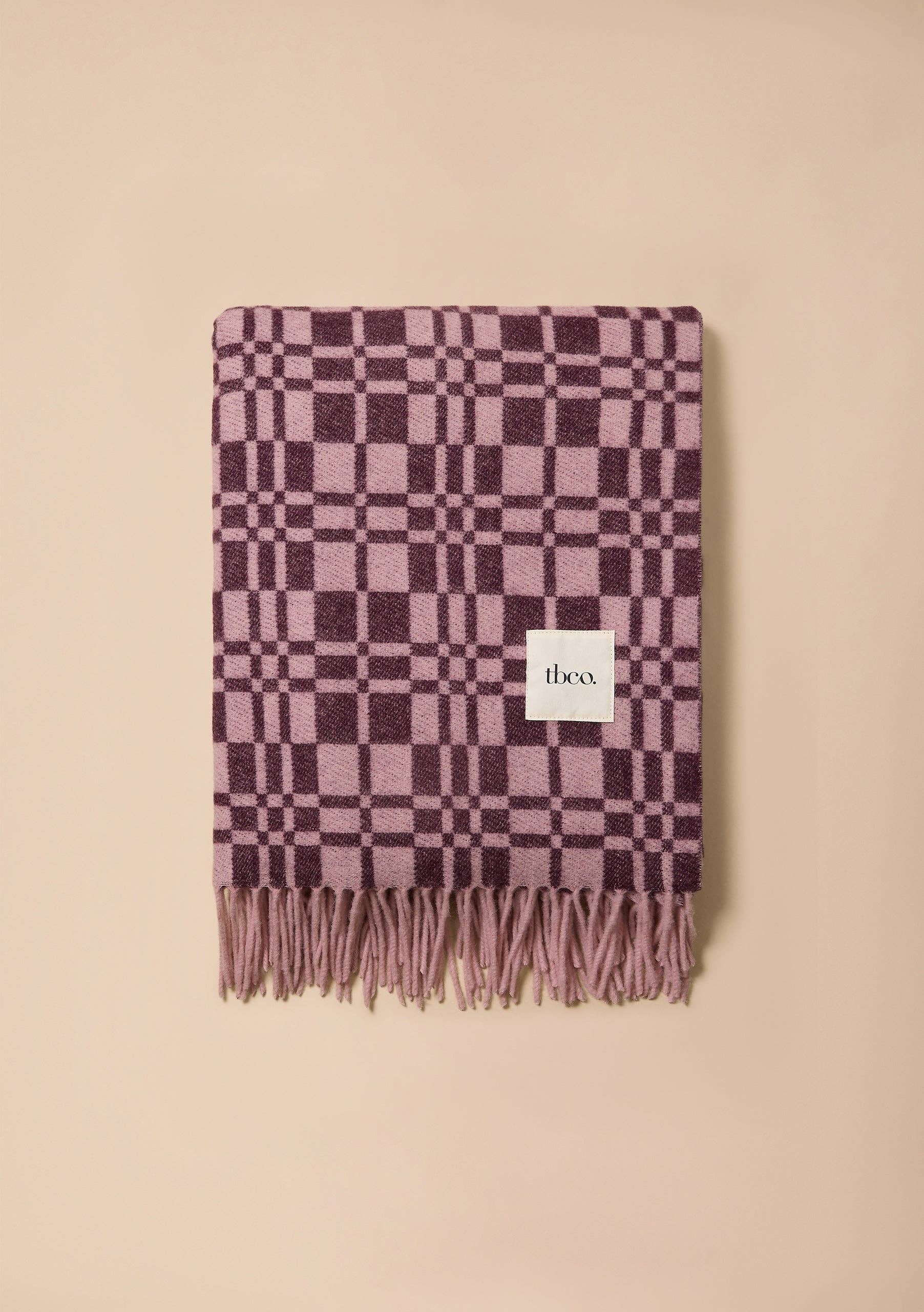 Lambswool Blanket in Rose Craft Check