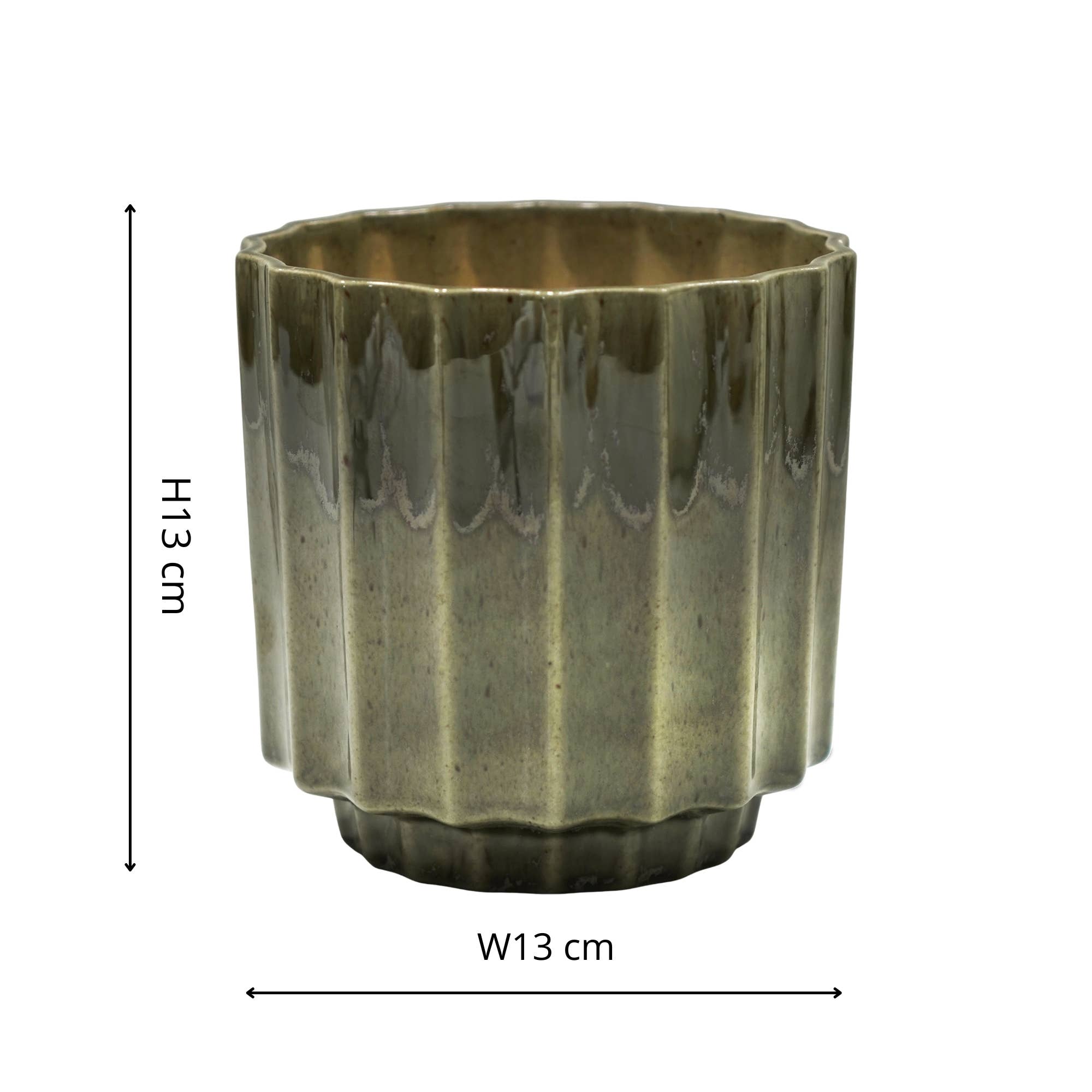 Lugano Scalloped Reactive Glaze Planter 16cm