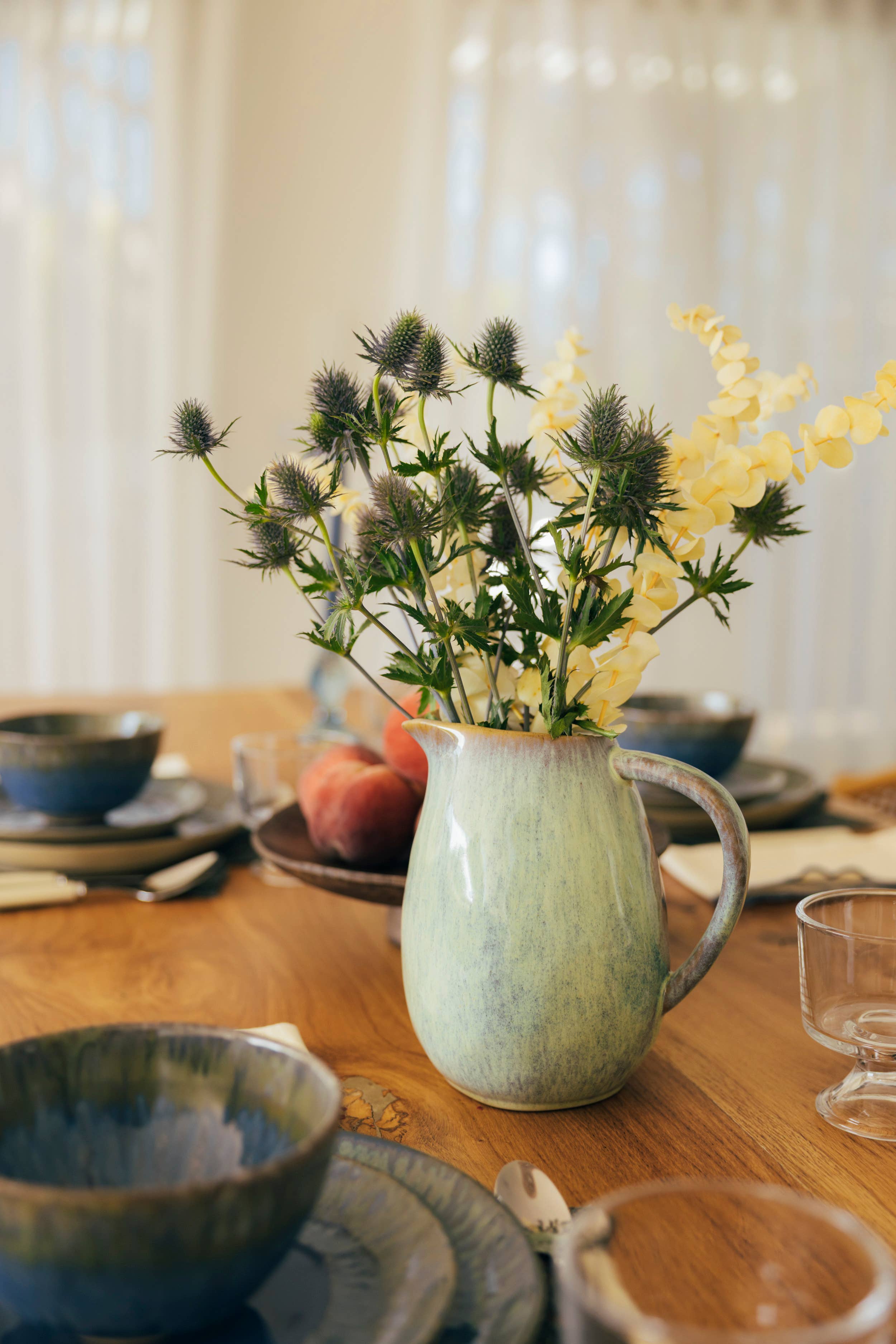 Tejo handmade ceramic pitcher, further view