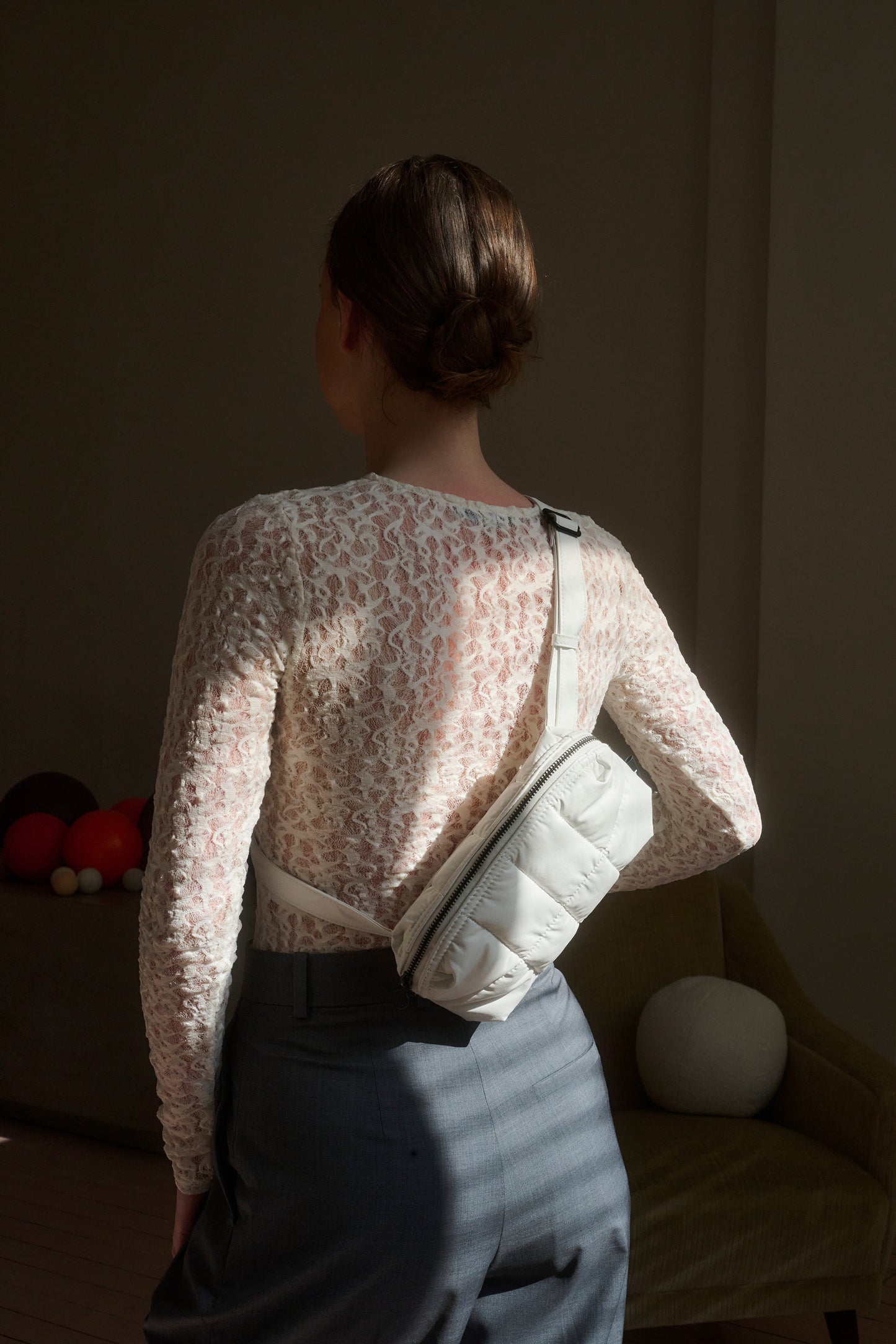 Cilou Puffy Belt Bag | White or Red Wood