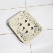 Harriet Cheal Sea Shell ceramic soap dish with drainage holes