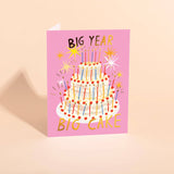 Big Year Big Cake Birthday Card