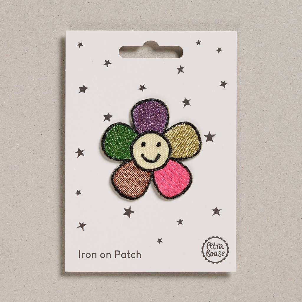 Happy Flower Iron-On Embroidered Patch