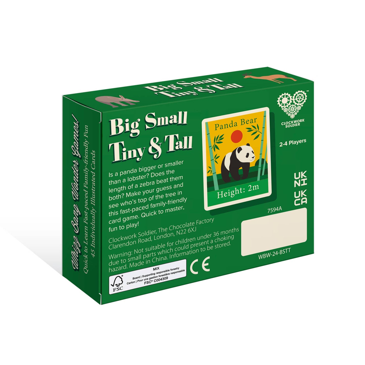 Big Small Tiny and Tall Card Game