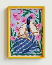 Folk Lady in the Garden | Art Print