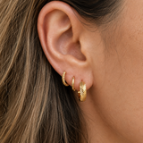 Everyday Gold Herringbone Hoops