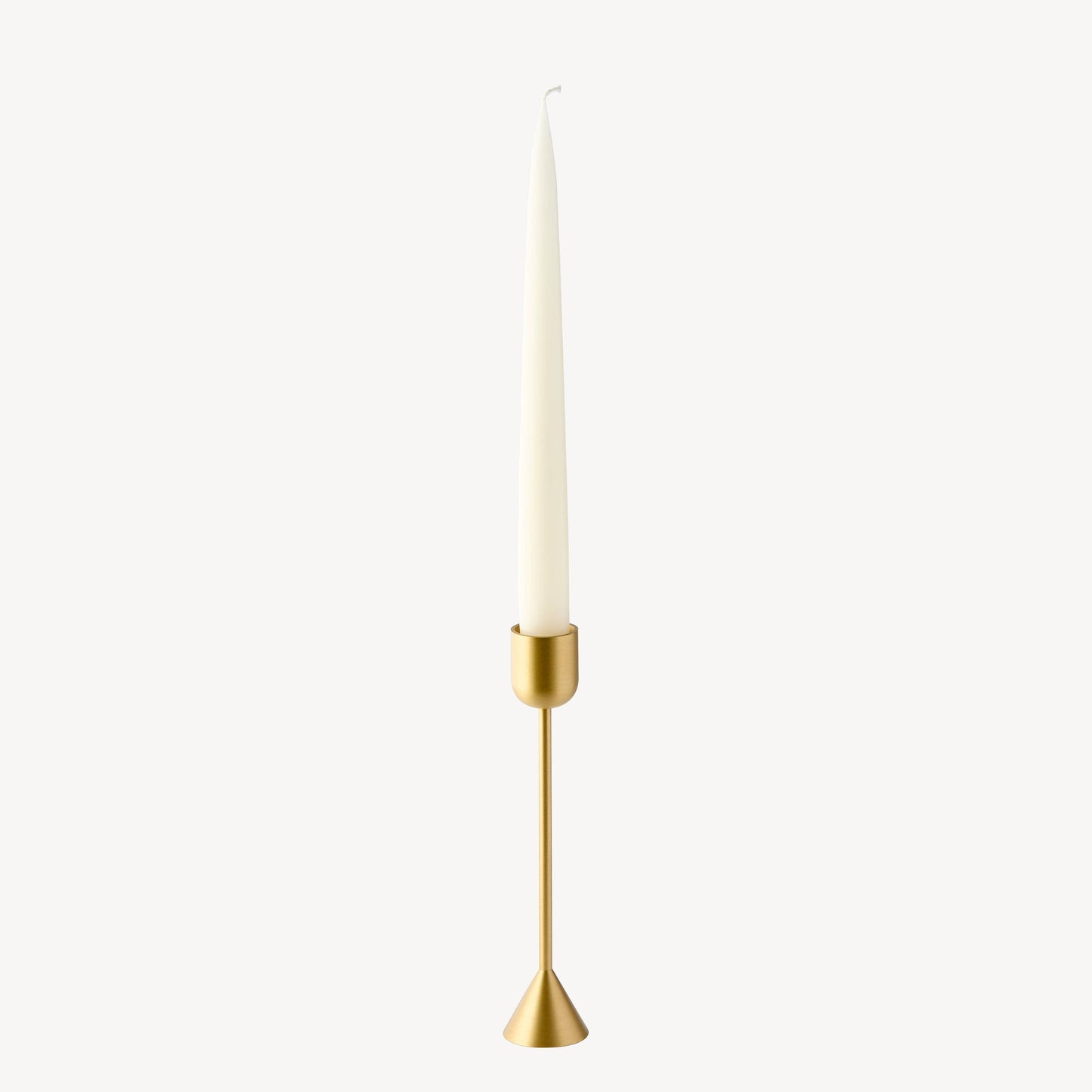 Reversible Totem Dinner Candle Holder | Small Satin Brass