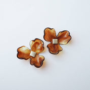 Maxi Bloom Floral Earrings in Ochre