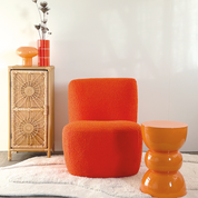 Orange tiled stoneware vase, further view