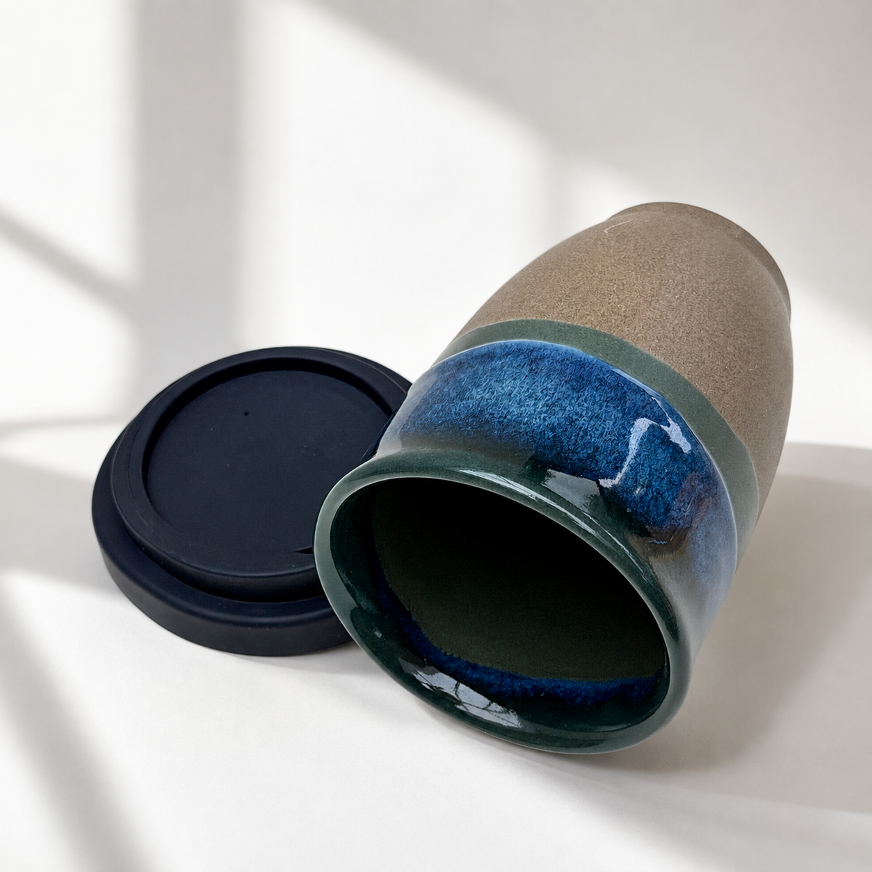 Reusable Ceramic Coffee Cup 8oz in Belize Navy