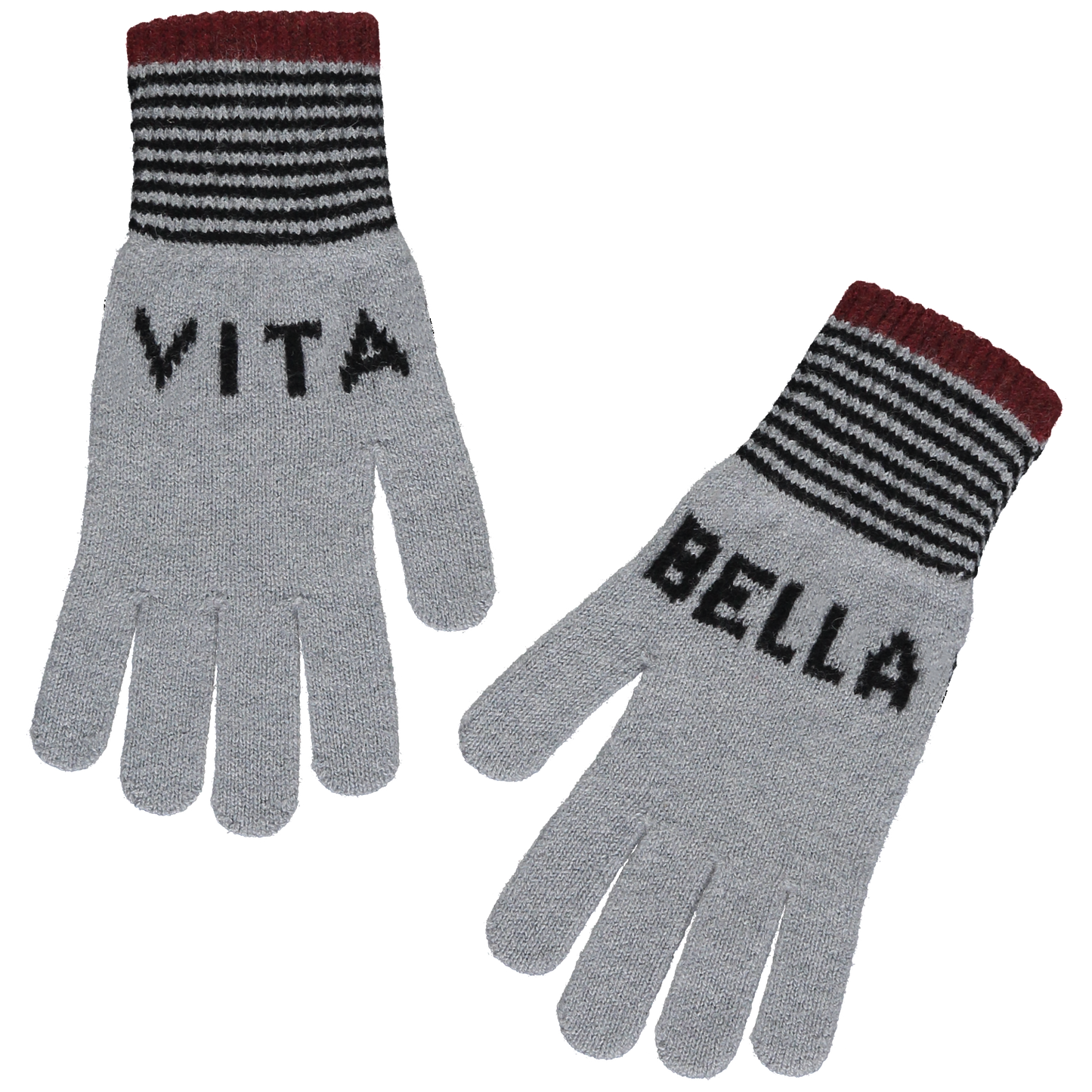Vita Bella Gloves in Black and Grey