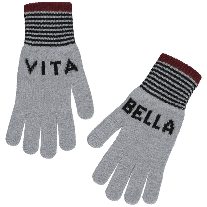 Vita Bella Gloves in Black and Grey