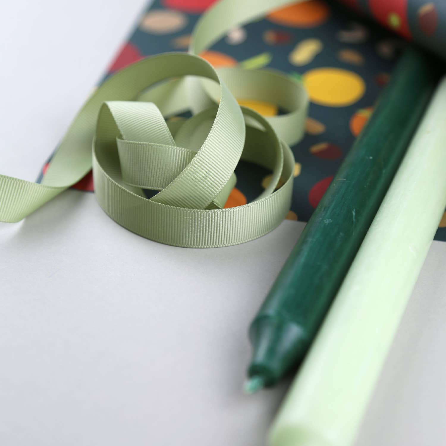 Gift ribbon grosgrain sage