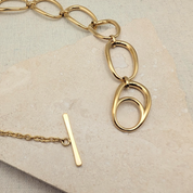 Everyday Gold Statement Pebble Necklace by Little Nell, further view