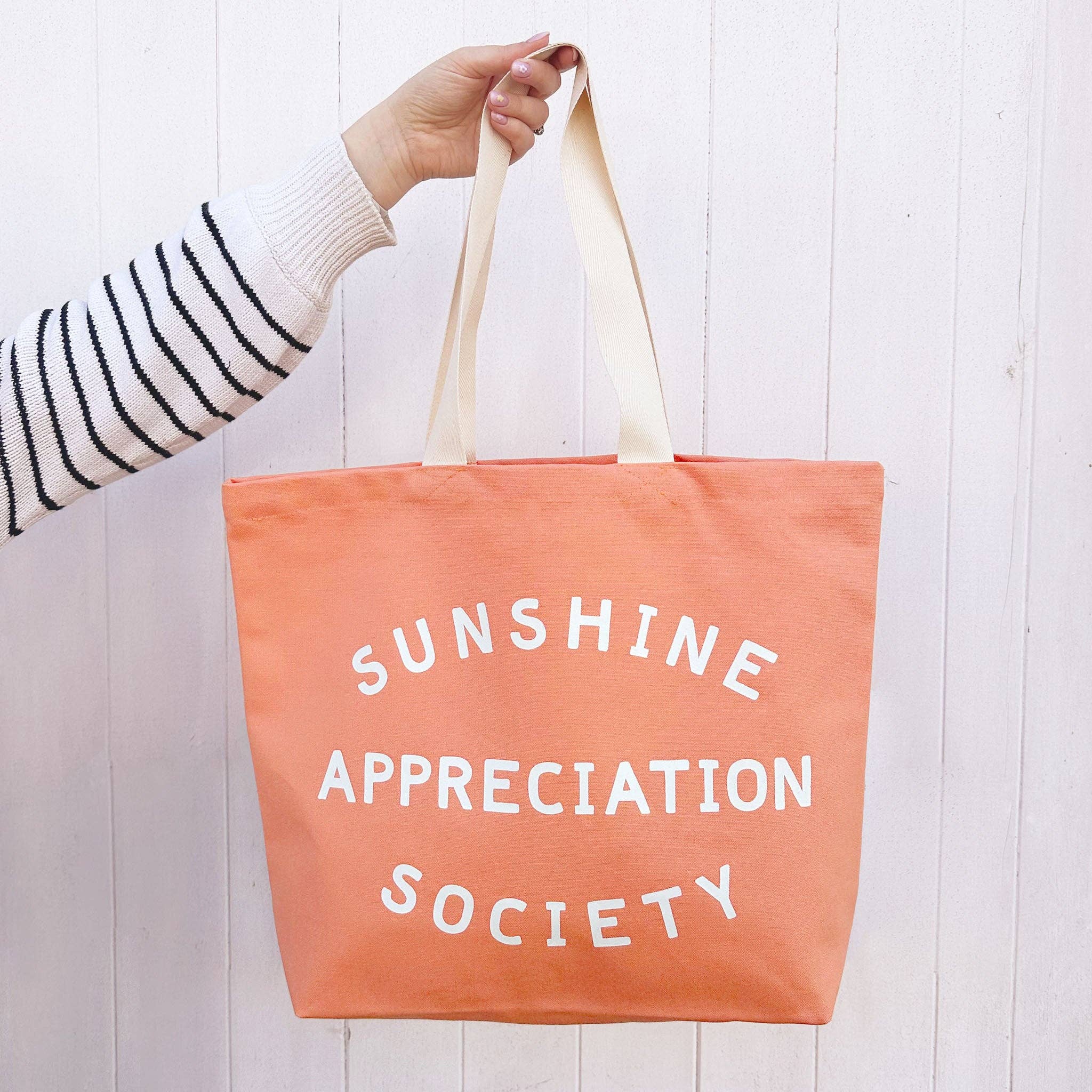 Sunshine Appreciation Society | Peach Canvas Tote Bag